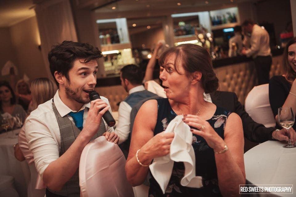 Vox Secret Singer entertaining a surprised guest